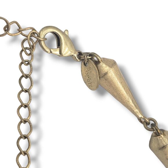 lia sophia Rumor Brushed Matte Gold Tone Cone Bead Long Necklace Heavy - Picture 9 of 12